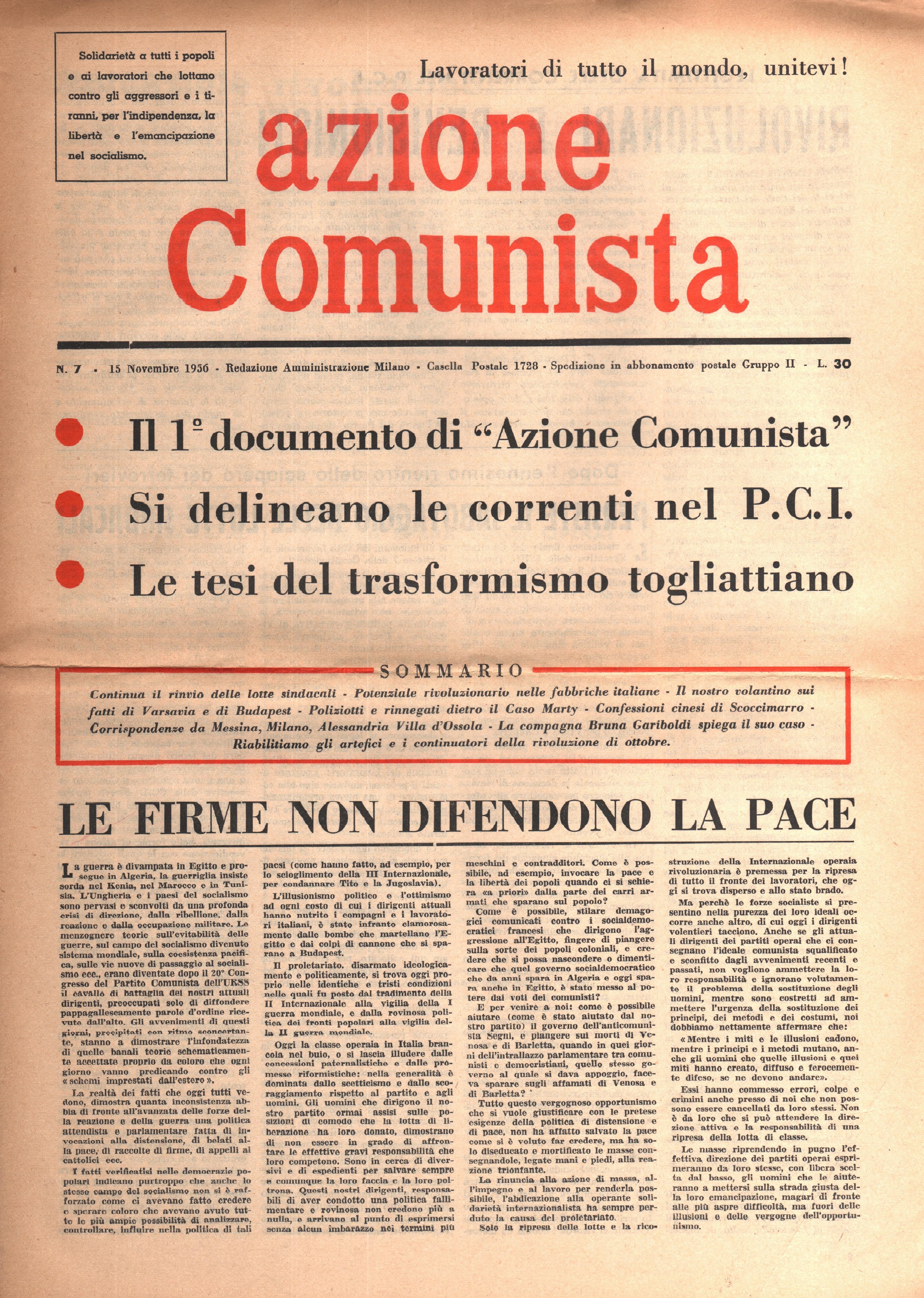 Azione Comunista n.7 - pag. 01