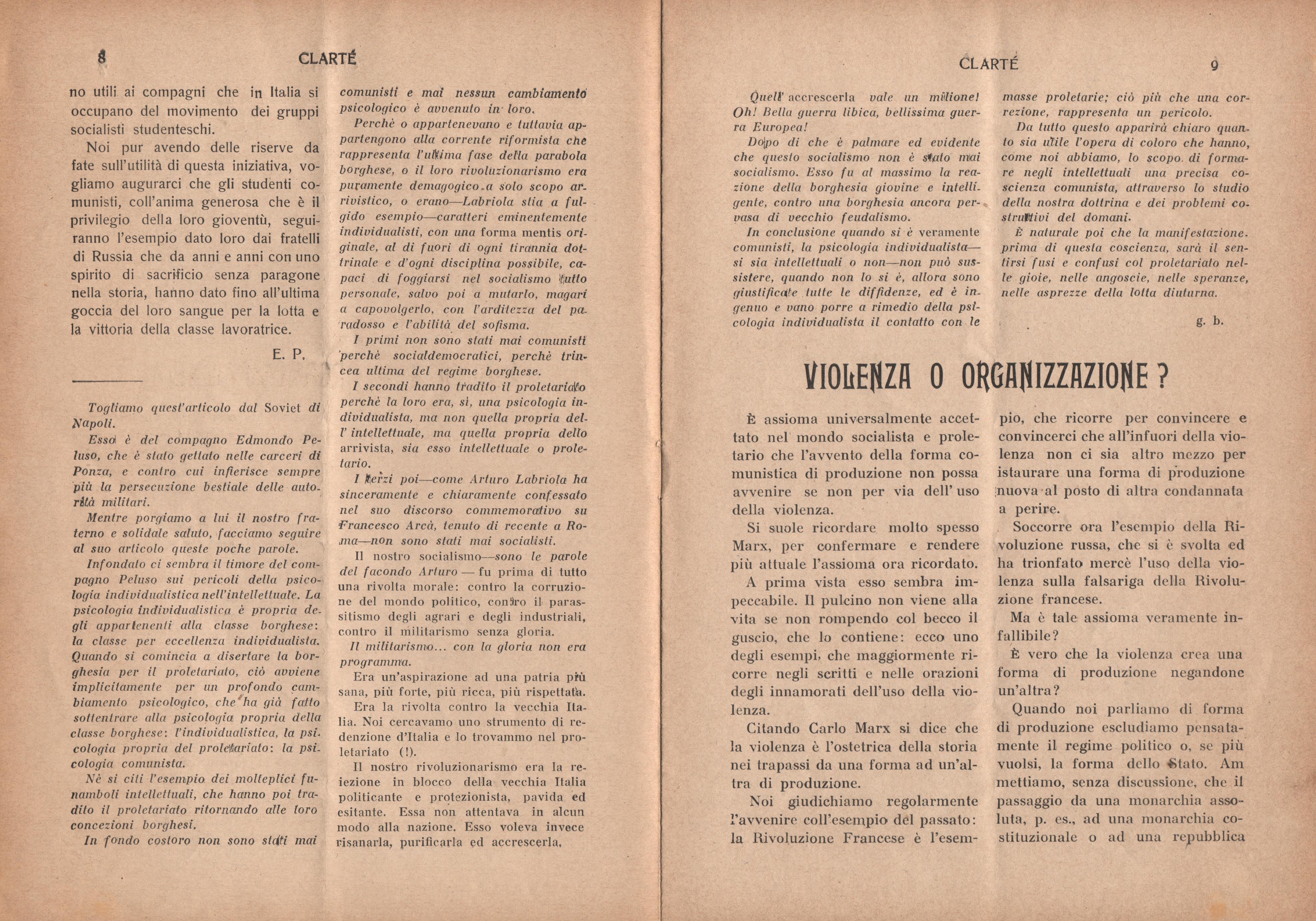 Clarté. Rivista mensile degli studenti comunisti (a. I, n. 1, Palermo, 15 maggio 1920) - pag. 6