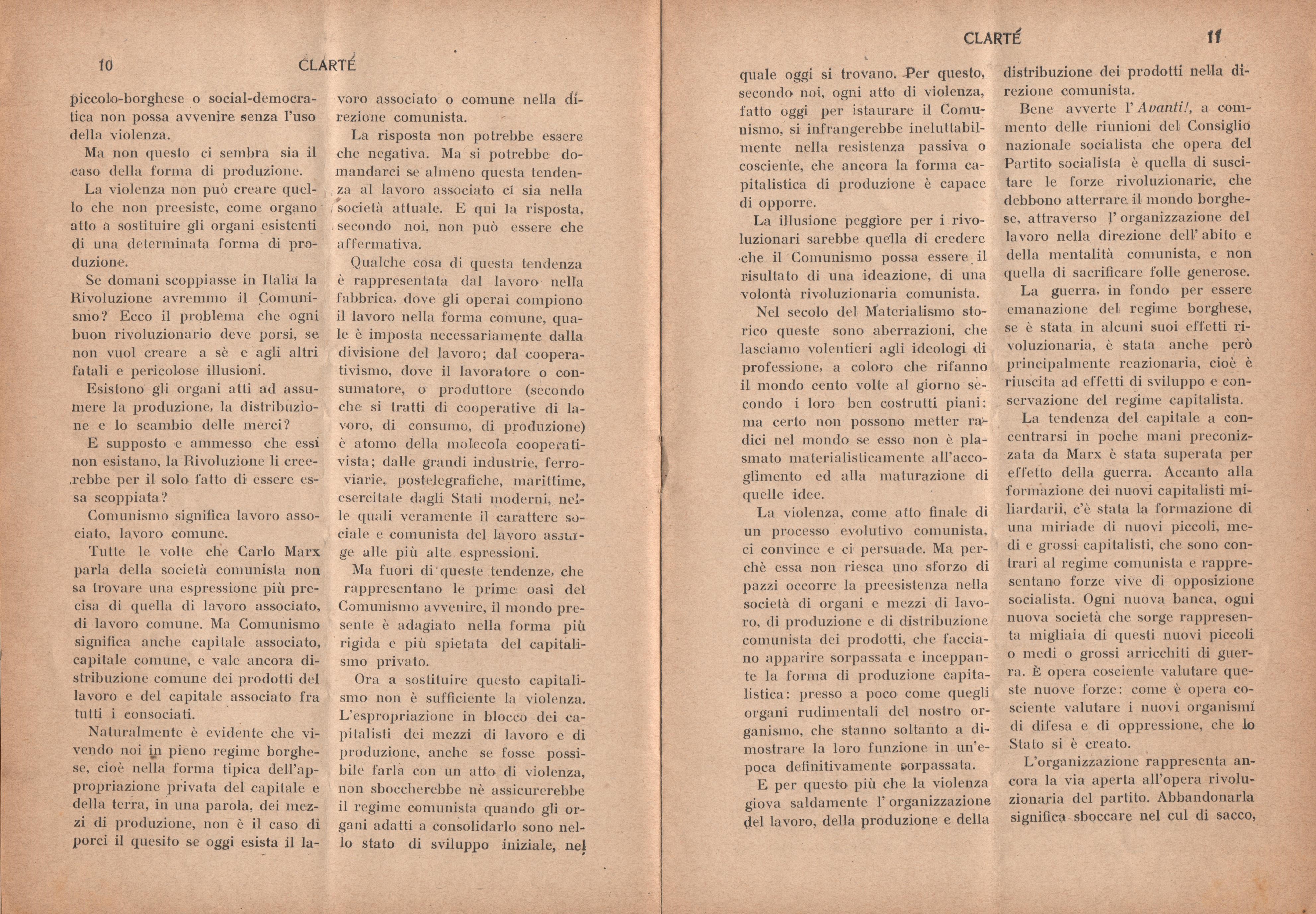 Clarté. Rivista mensile degli studenti comunisti (a. I, n. 1, Palermo, 15 maggio 1920) - pag. 7