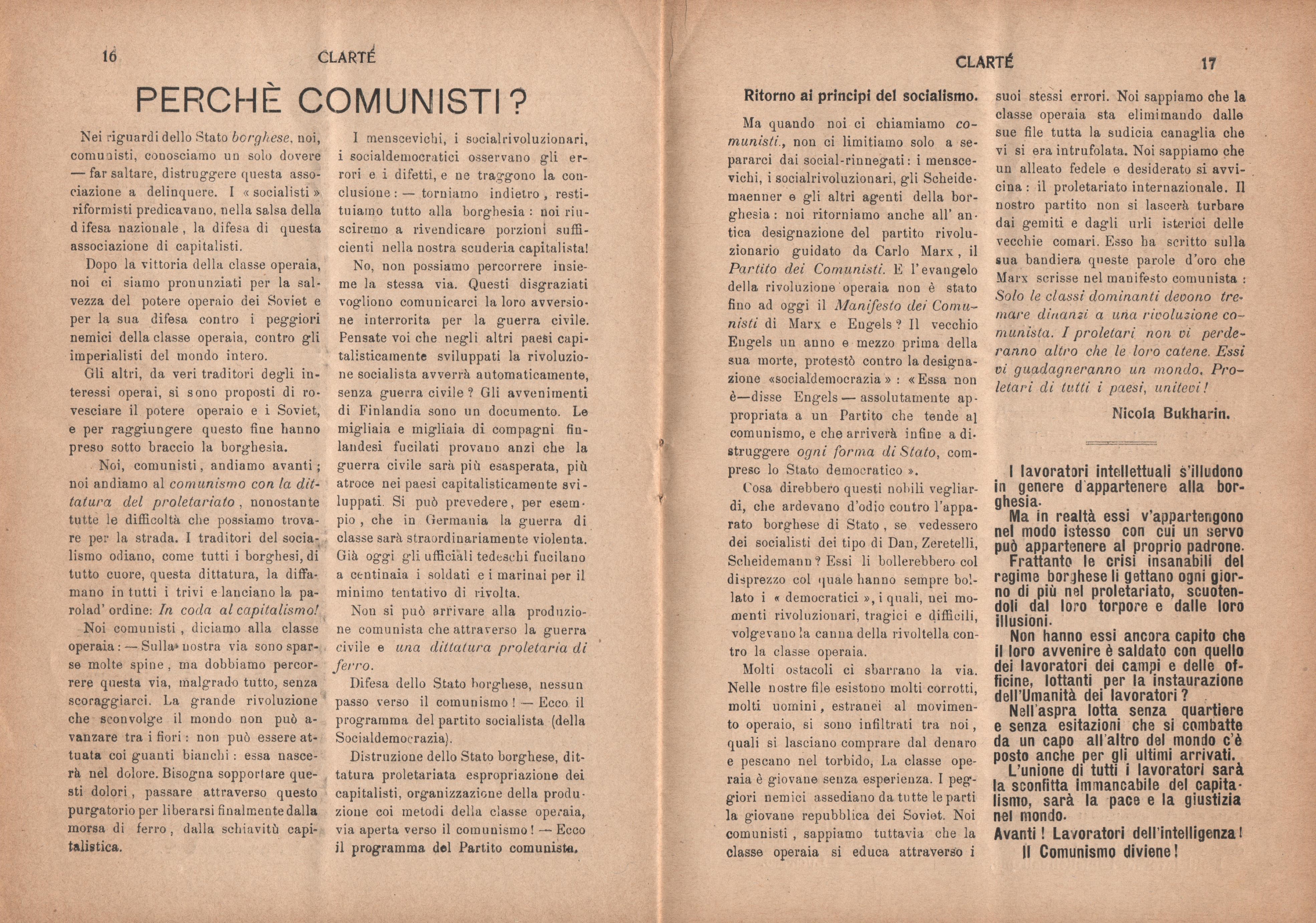 Clarté. Rivista mensile degli studenti comunisti (a. I, n. 1, Palermo, 15 maggio 1920) - pag. 10