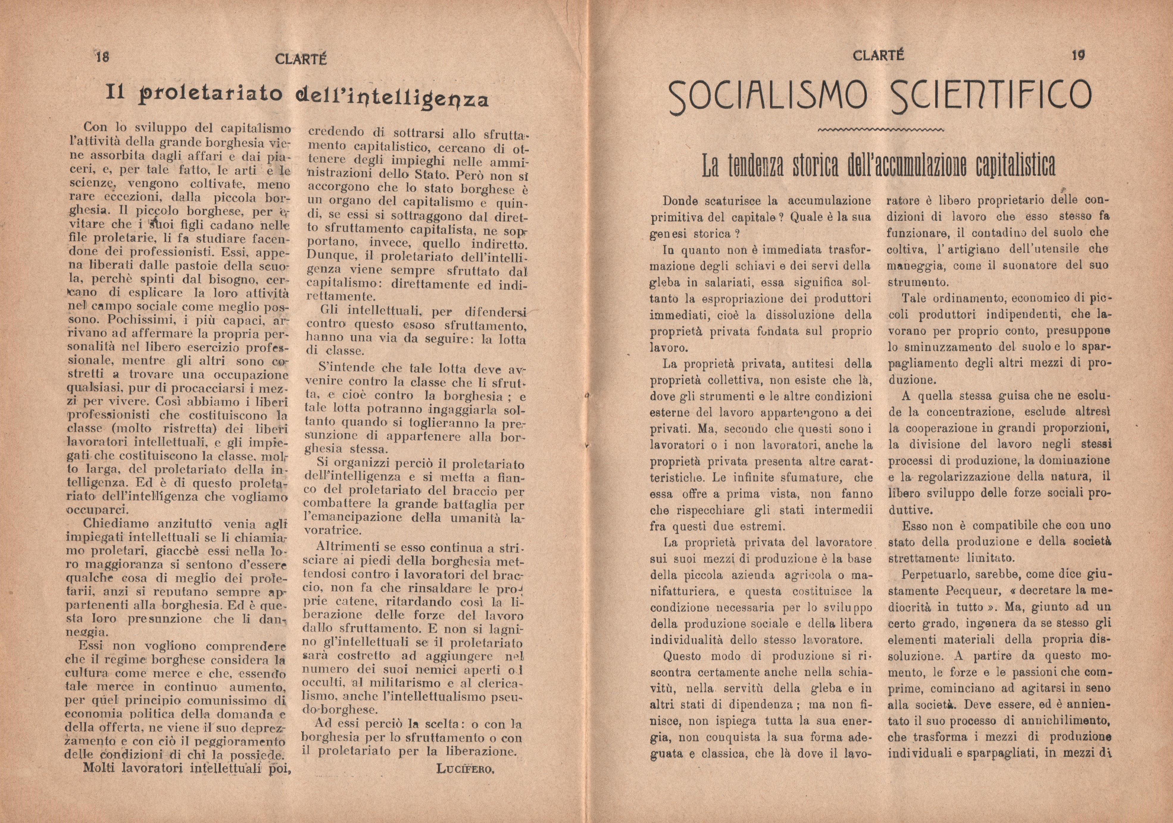 Clarté. Rivista mensile degli studenti comunisti (a. I, n. 1, Palermo, 15 maggio 1920) - pag. 11