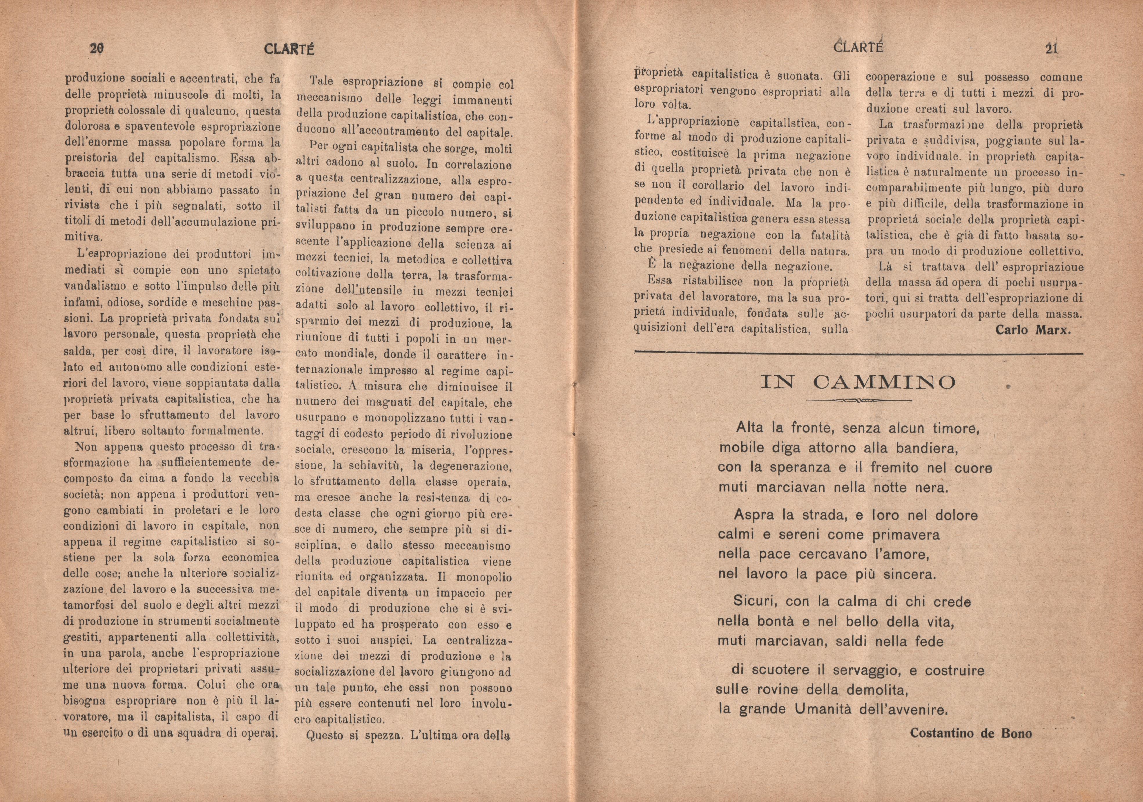 Clarté. Rivista mensile degli studenti comunisti (a. I, n. 1, Palermo, 15 maggio 1920) - pag. 12
