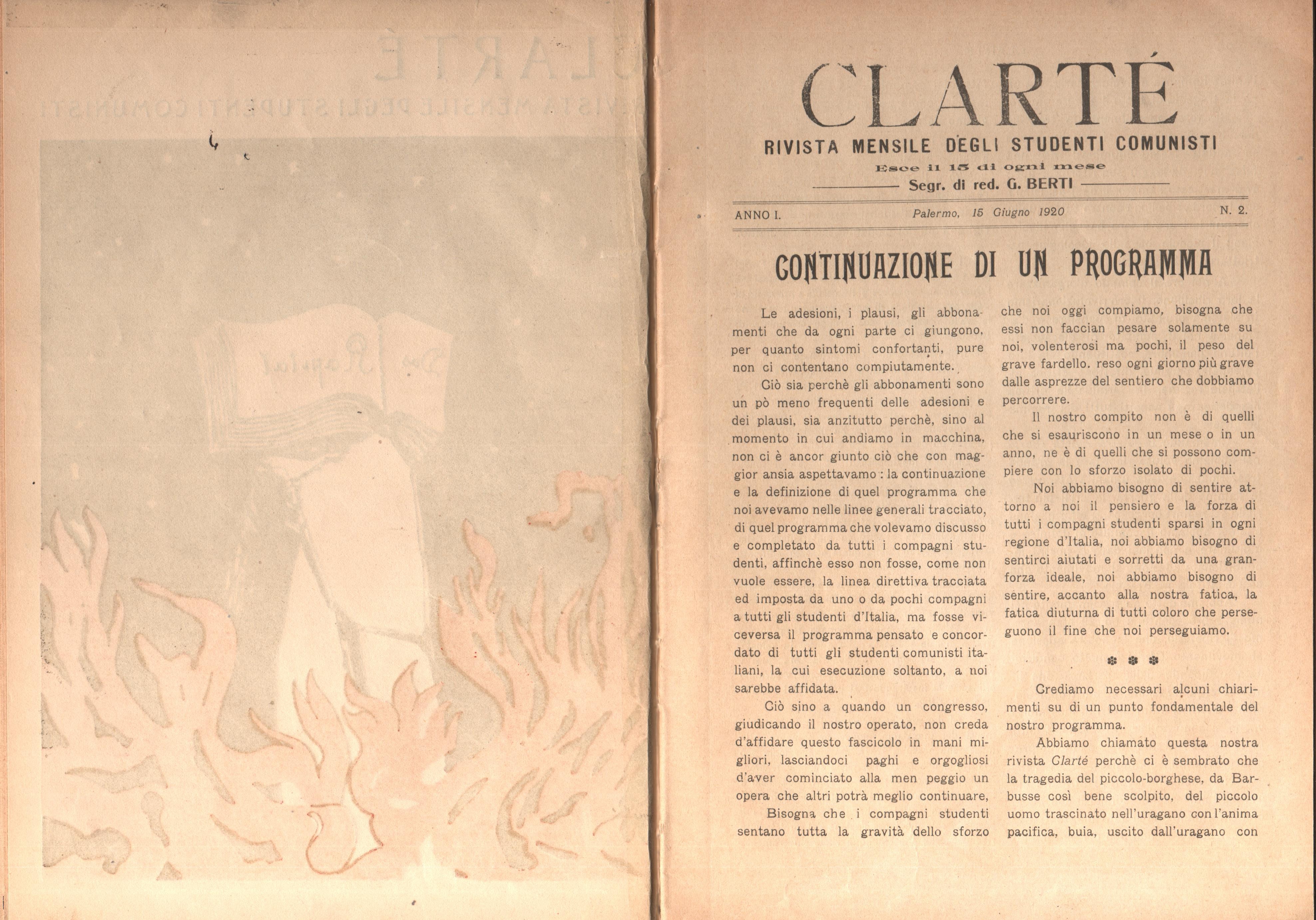 Clarté. Rivista mensile degli studenti comunisti (a. I, n. 2, Palermo, 15 giugno 1920) - pag. 2