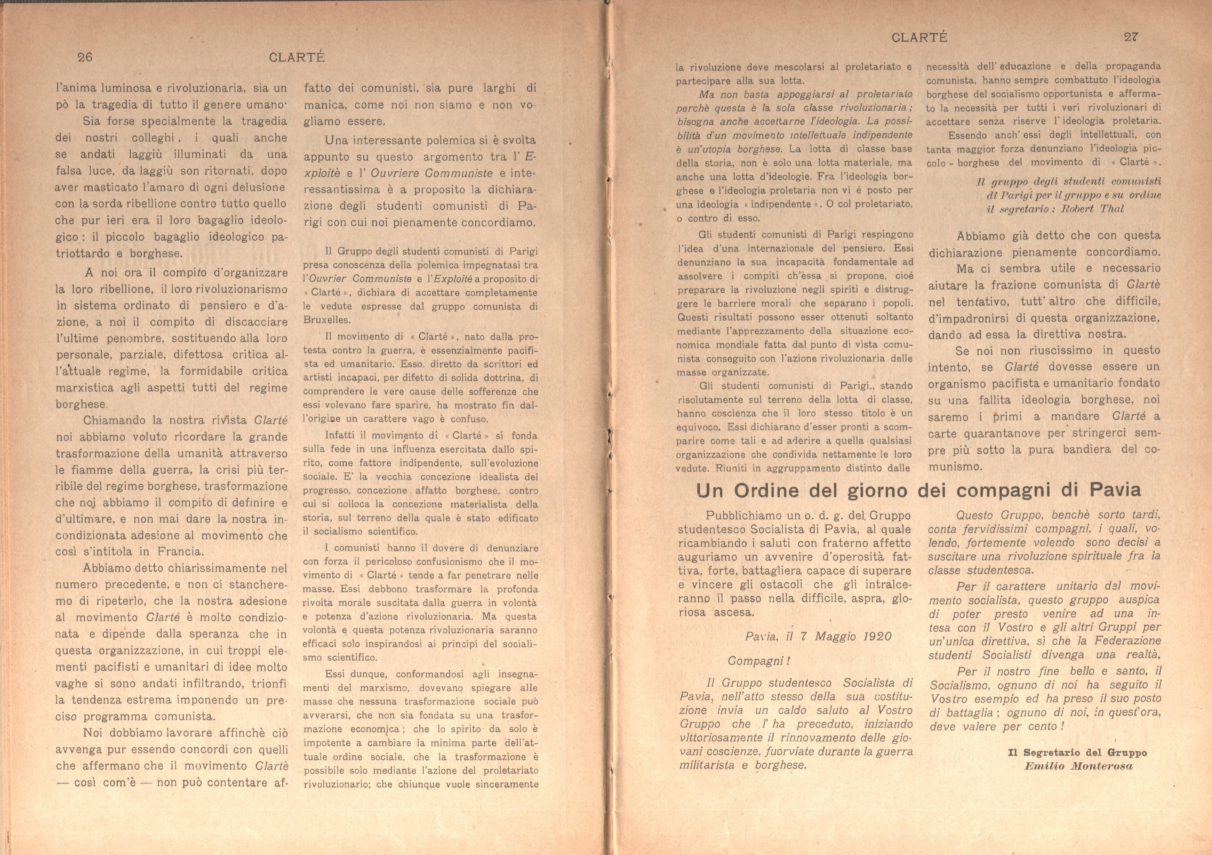 Clarté. Rivista mensile degli studenti comunisti (a. I, n. 2, Palermo, 15 giugno 1920) - pag. 3