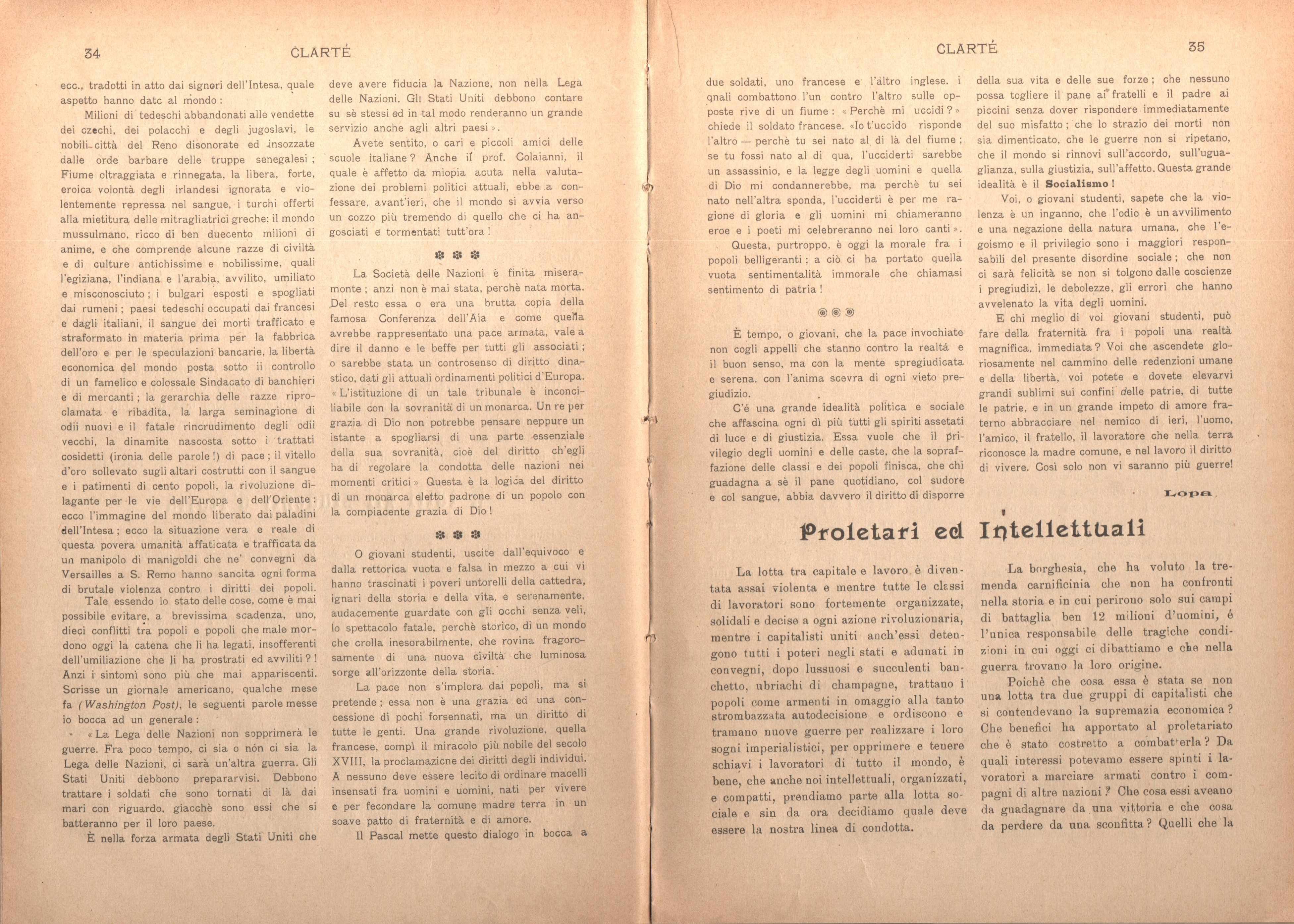 Clarté. Rivista mensile degli studenti comunisti (a. I, n. 2, Palermo, 15 giugno 1920) - pag. 7