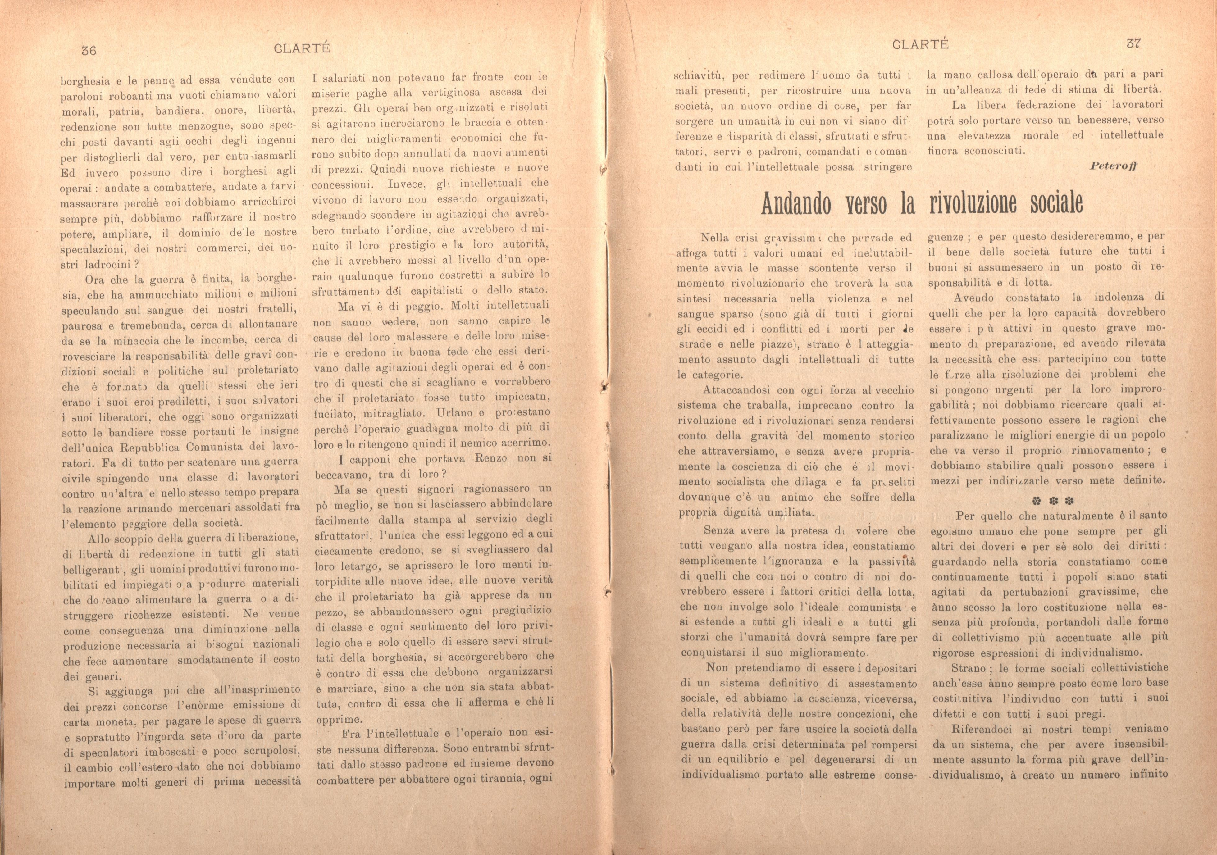 Clarté. Rivista mensile degli studenti comunisti (a. I, n. 2, Palermo, 15 giugno 1920) - pag. 8