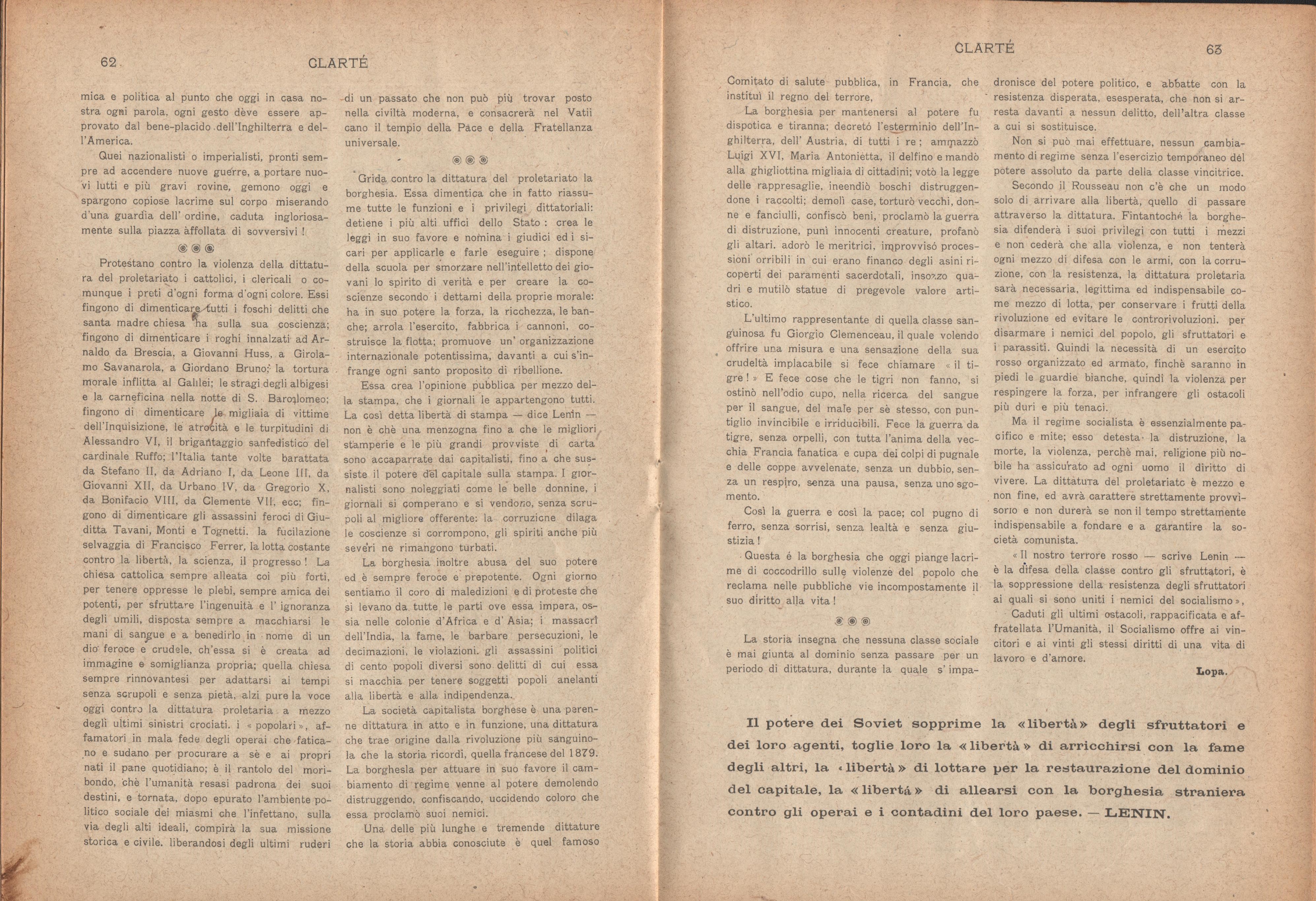 Clarté. Rivista mensile degli studenti comunisti (a. I, n. 3, Palermo, 15 luglio 1920) - pag. 9