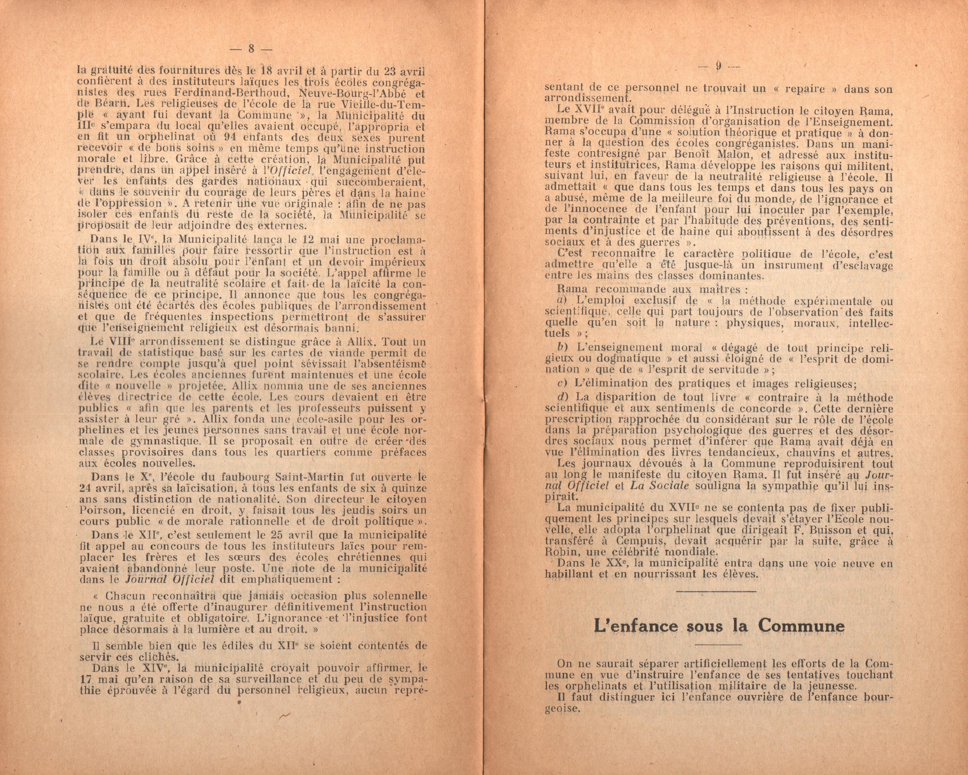 Maurice Dommanget, L'instruction publique sous la Commune - pag. 06