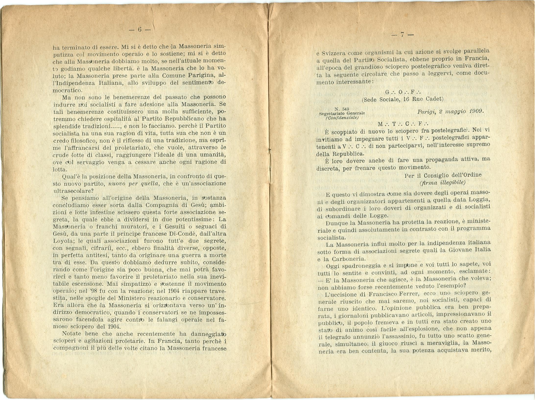 Guido Feroci, Socialismo e Massoneria (1910) - pag. 5