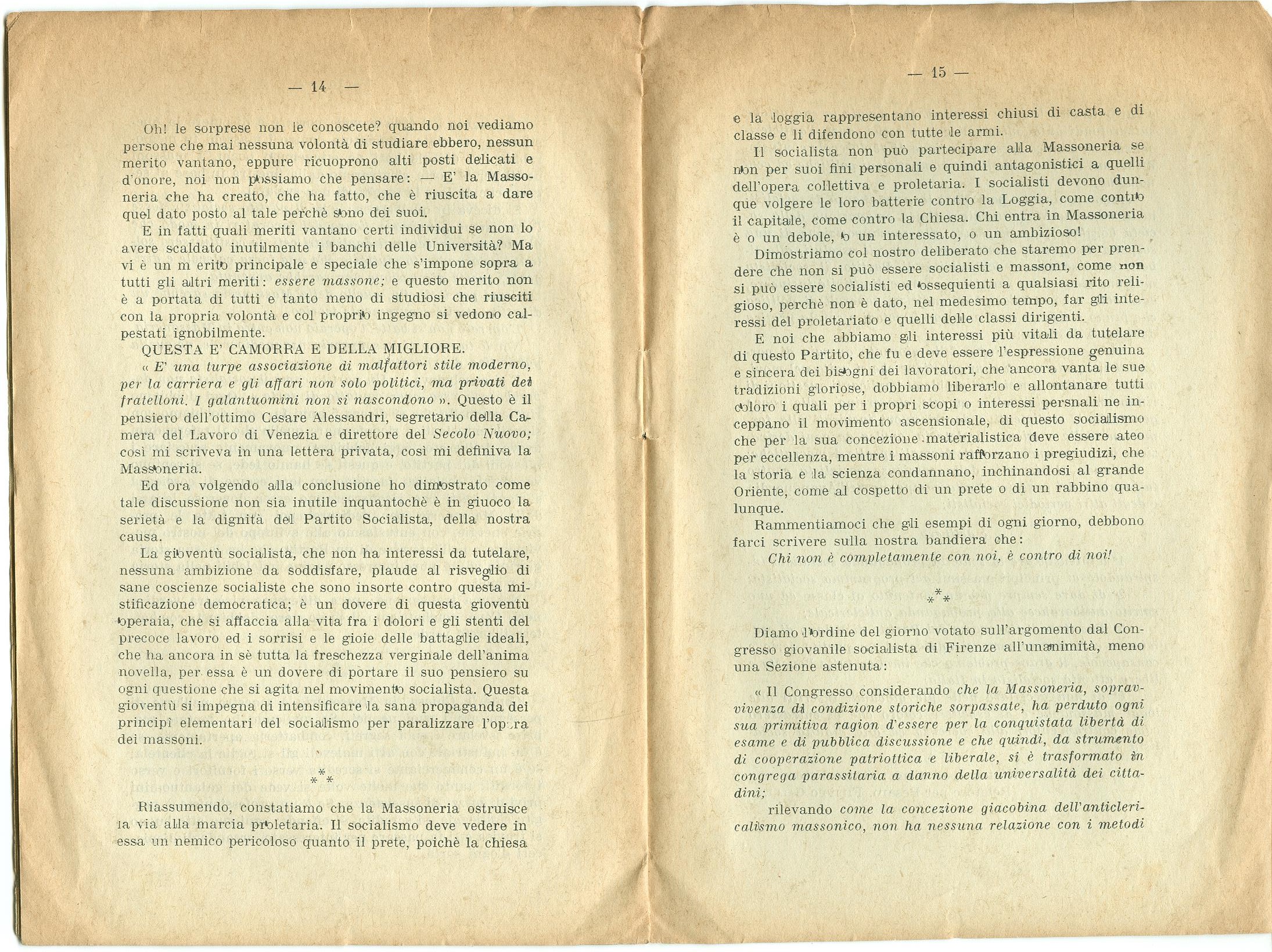 Guido Feroci, Socialismo e Massoneria (1910) - pag. 9