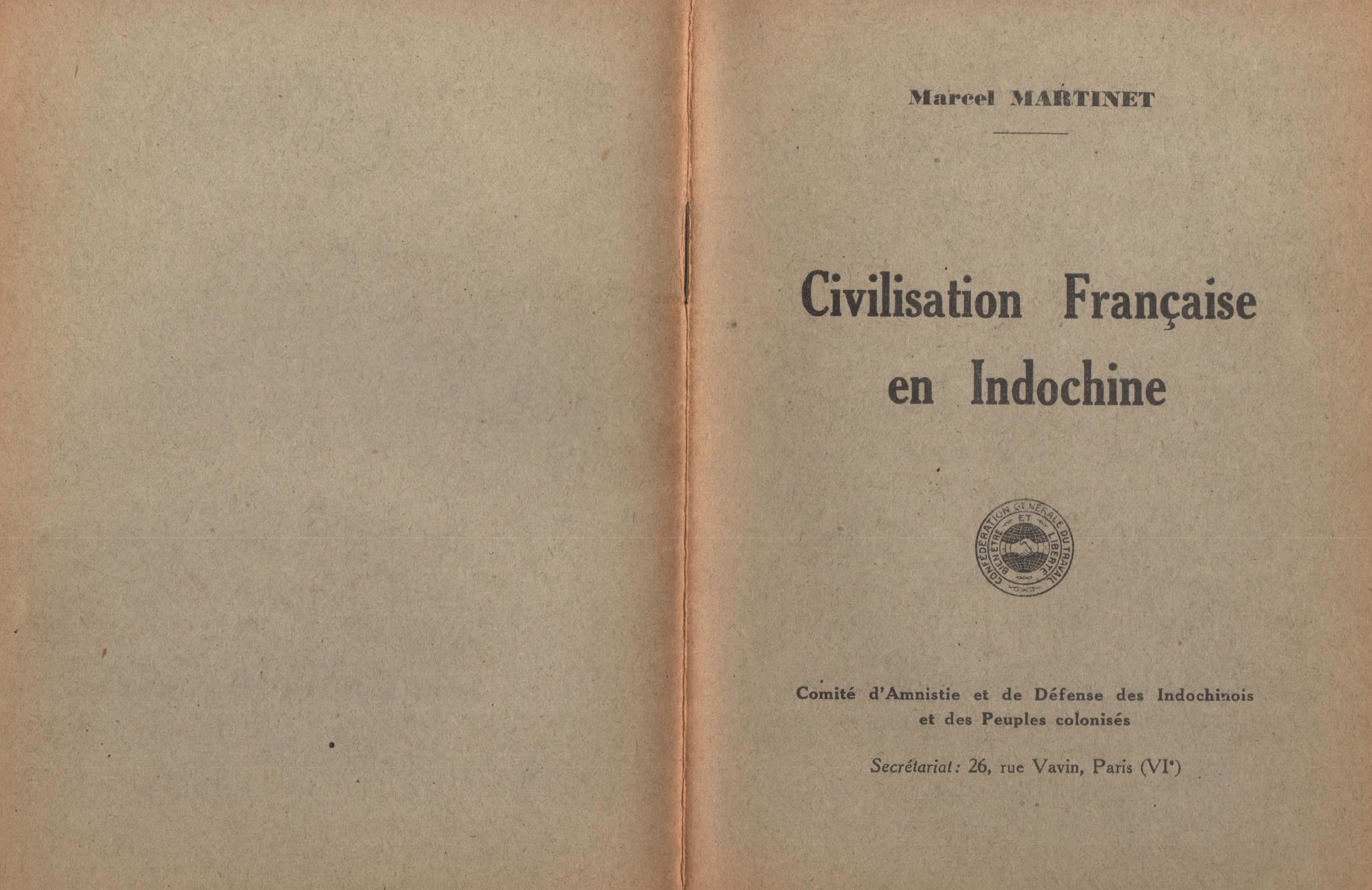 Marcel Martinet, Civilisation française en Indochine - pag. 1